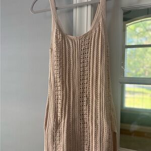 Anthropologie Cream Knit Top/swimcover up